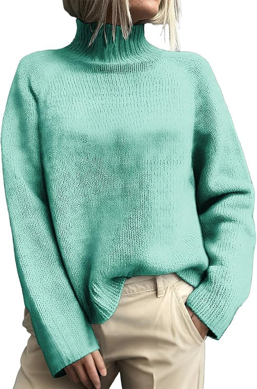 Elegant Pullover Sweaters for Women Dressy Casual Classic Long Sleeve Turtleneck Sweater Fall Trendy Tops